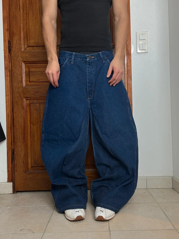 Pantalon baggy jean large skater Japanese balloon streetwear JNCO y2k vintage hip-hop L n•152