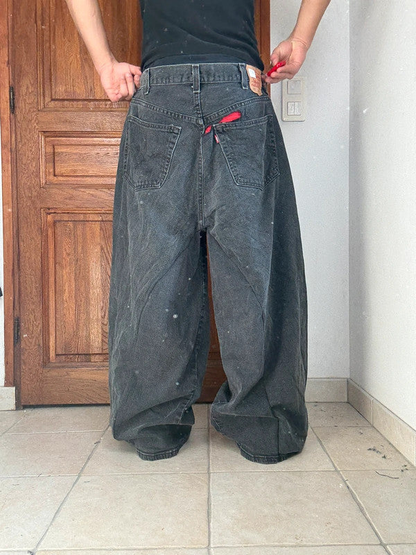 Pantalon baggy jean large Japanese balloon streetwear JNCO y2k vintage hip-hop taille 38US n•257