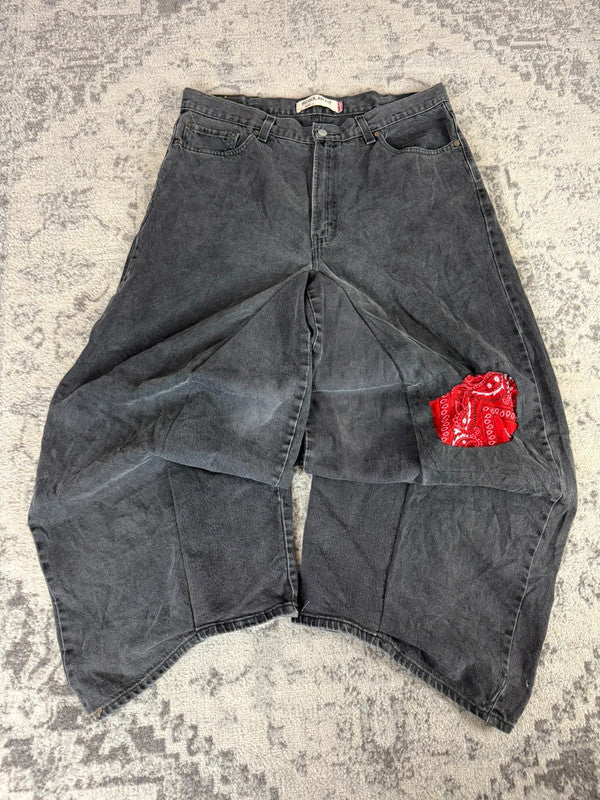 Pantalon baggy jean large Japanese balloon streetwear JNCO y2k vintage hip-hop taille 38US n•257