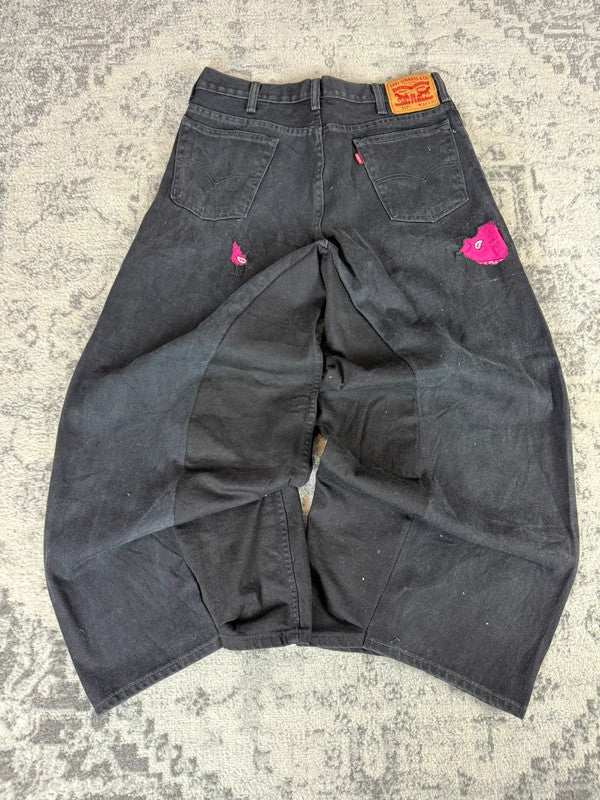 Pantalon baggy jean large Japanese balloon streetwear JNCO y2k vintage hip-hop taille 34US n•258