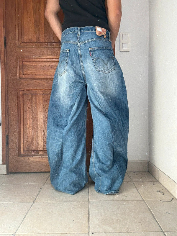 Pantalon baggy jean large Japanese balloon streetwear JNCO y2k vintage hip-hop taille M n•260