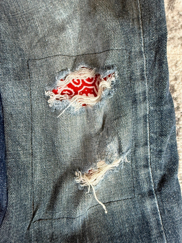 Pantalon baggy jean large Japanese balloon streetwear JNCO y2k vintage hip-hop taille XS n•261