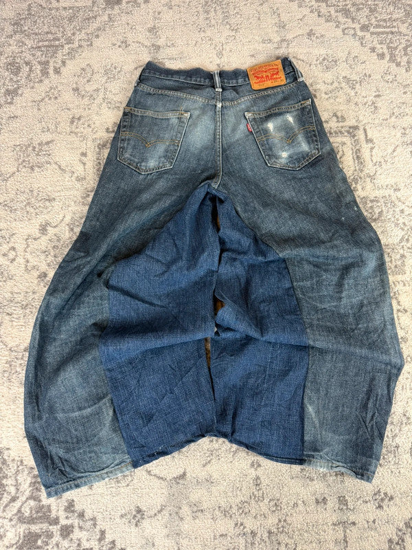 Pantalon baggy jean large Japanese balloon streetwear JNCO y2k vintage hip-hop taille XS n•261