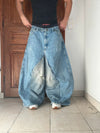 Pantalon baggy jean large Japanese balloon streetwear JNCO y2k vintage hip-hop taille XL n•262