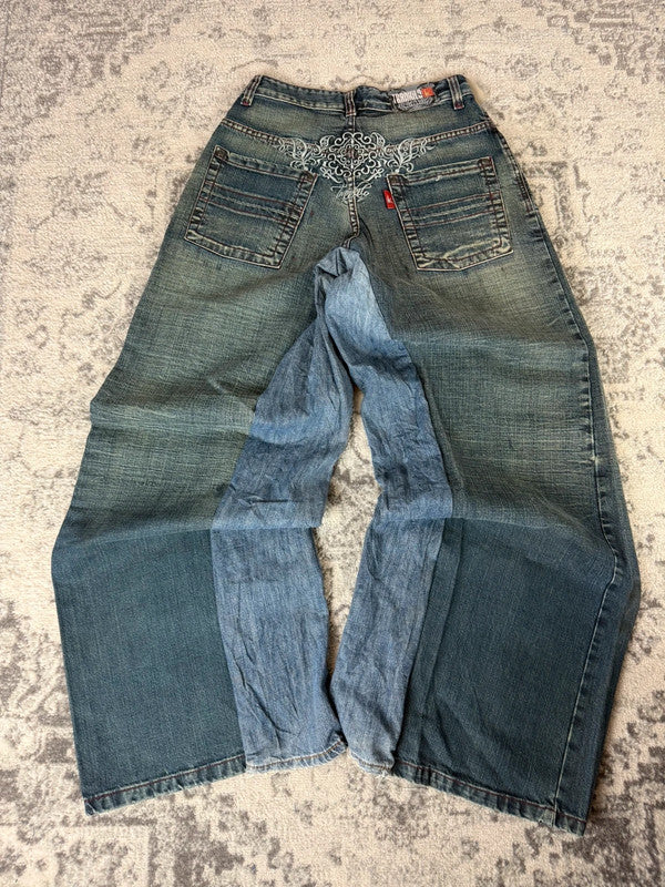 Pantalon baggy jean large Japanese balloon streetwear JNCO y2k vintage hip-hop taille 28US n•266