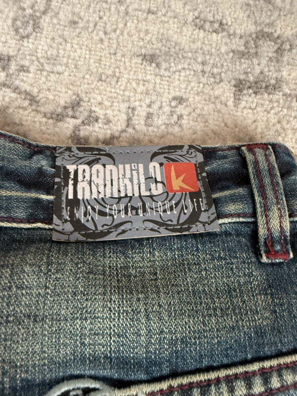 Pantalon baggy jean large Japanese balloon streetwear JNCO y2k vintage hip-hop taille 28US n•266