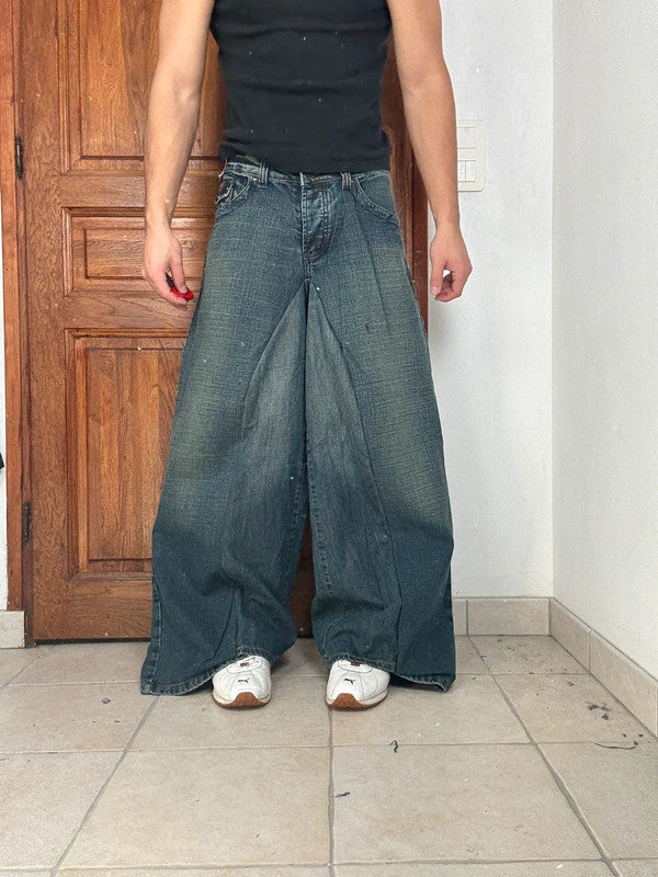 Pantalon baggy jean large Japanese balloon streetwear JNCO y2k vintage hip-hop taille 30US n•269