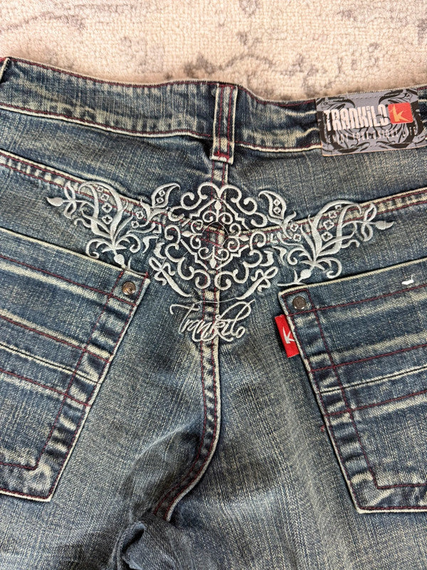 Pantalon baggy jean large Japanese balloon streetwear JNCO y2k vintage hip-hop taille 30US n•269