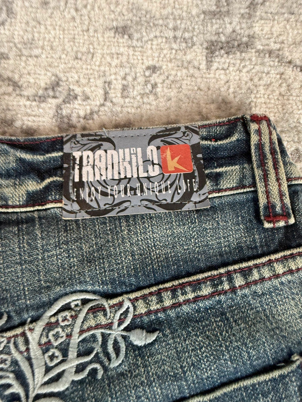 Pantalon baggy jean large Japanese balloon streetwear JNCO y2k vintage hip-hop taille 30US n•269