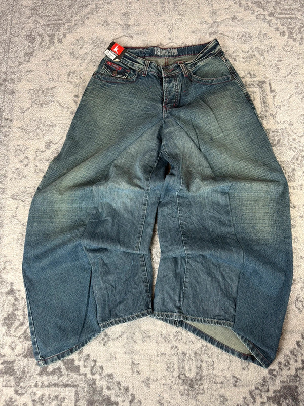 Pantalon baggy jean large Japanese balloon streetwear JNCO y2k vintage hip-hop taille 30US n•269