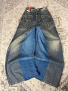 Pantalon baggy jean large Japanese balloon streetwear JNCO y2k vintage hip-hop taille XS n•271