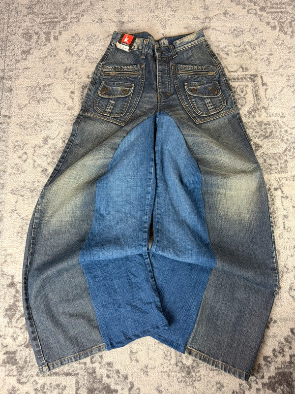 Pantalon baggy jean large Japanese balloon streetwear JNCO y2k vintage hip-hop taille XS n•271