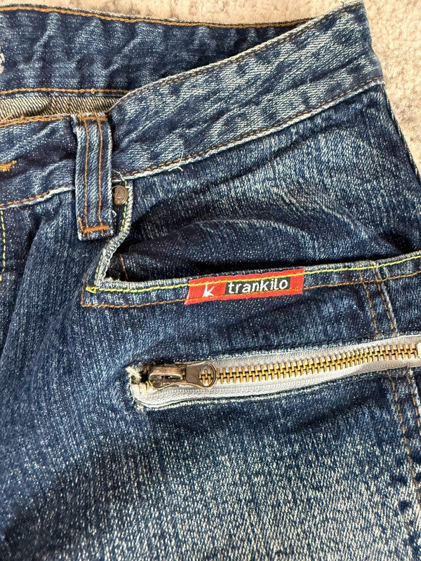 Pantalon baggy jean large Japanese balloon streetwear JNCO y2k vintage hip-hop taille XL n•272