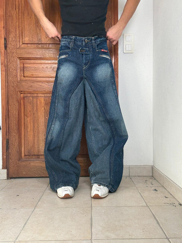 Pantalon baggy jean large Japanese balloon streetwear JNCO y2k vintage hip-hop taille 32US n•274