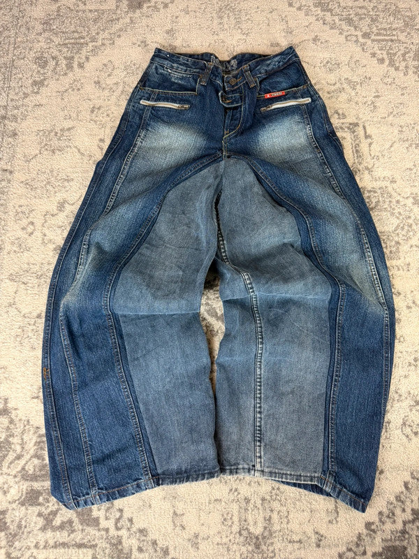 Pantalon baggy jean large Japanese balloon streetwear JNCO y2k vintage hip-hop taille 32US n•274