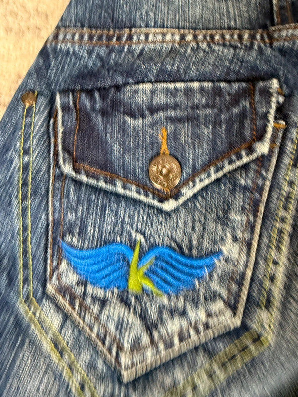 Pantalon baggy jean large Japanese balloon streetwear JNCO y2k vintage hip-hop taille 30US n•275