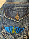 Pantalon baggy jean large Japanese balloon streetwear JNCO y2k vintage hip-hop taille 30US n•275