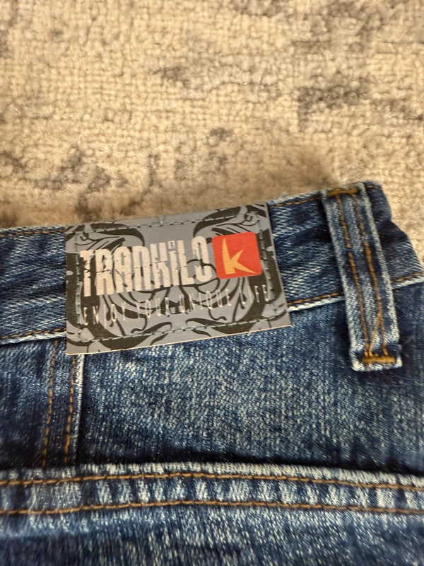 Pantalon baggy jean large Japanese balloon streetwear JNCO y2k vintage hip-hop taille 30US n•275