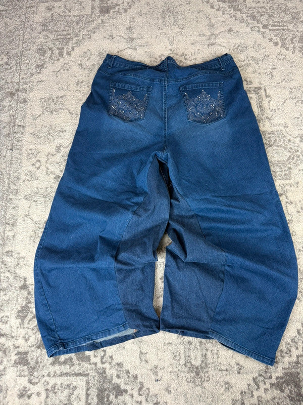 Pantalon baggy jean large Japanese balloon streetwear JNCO y2k vintage hip-hop taille XXL n•276