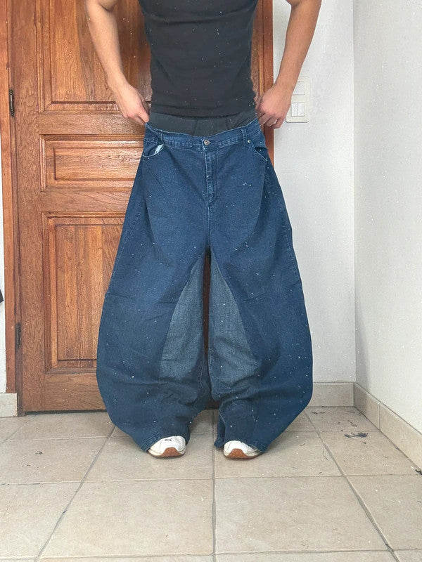 Pantalon baggy jean large Japanese balloon streetwear JNCO y2k vintage hip-hop taille XXL n•276