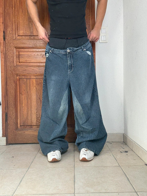 Pantalon baggy jean large Japanese balloon streetwear JNCO y2k vintage hip-hop taille 4XL n•278