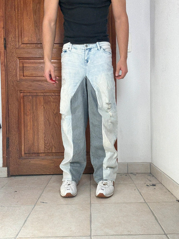 Pantalon baggy jean large Japanese balloon streetwear JNCO y2k vintage hip-hop taille XS n•282