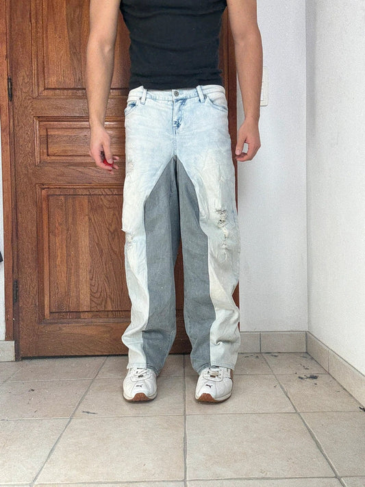 Pantalon baggy jean large Japanese balloon streetwear JNCO y2k vintage hip-hop taille XS n•282