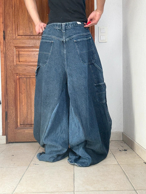 Pantalon baggy jean large Japanese balloon streetwear JNCO y2k vintage hip-hop taille 38US n•283