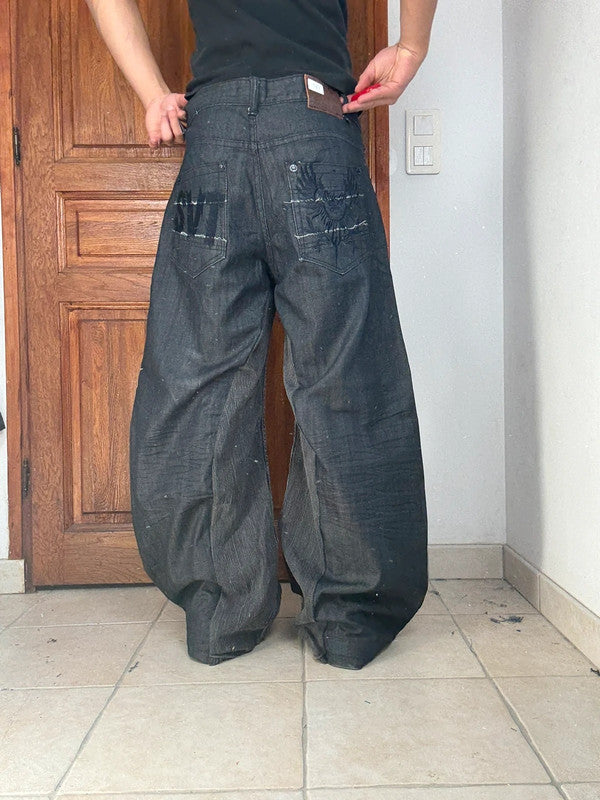 Pantalon baggy jean large Japanese balloon streetwear JNCO y2k vintage hip-hop taille 34US n•234