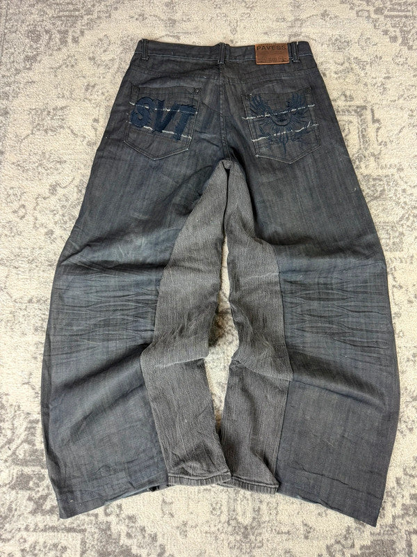 Pantalon baggy jean large Japanese balloon streetwear JNCO y2k vintage hip-hop taille 34US n•234