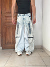Pantalon baggy jean large Japanese balloon streetwear JNCO y2k vintage hip-hop taille S n•286