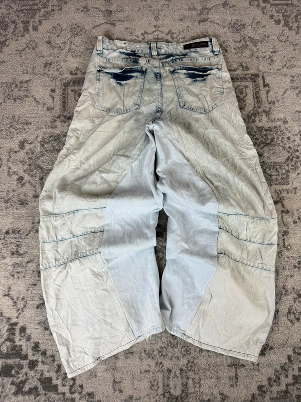 Pantalon baggy jean large Japanese balloon streetwear JNCO y2k vintage hip-hop taille S n•286