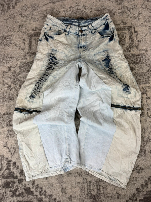 Pantalon baggy jean large Japanese balloon streetwear JNCO y2k vintage hip-hop taille S n•286