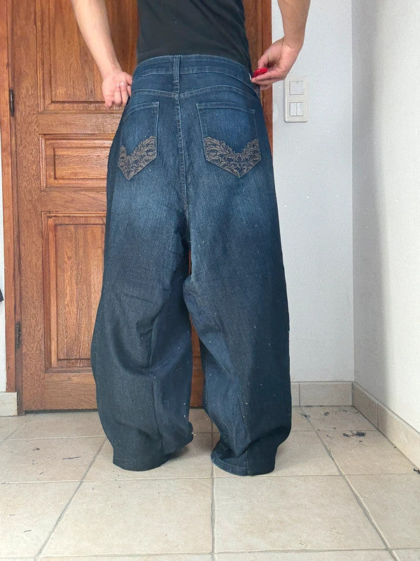 Pantalon baggy jean large Japanese balloon streetwear JNCO y2k vintage hip-hop taille 4XL n•290