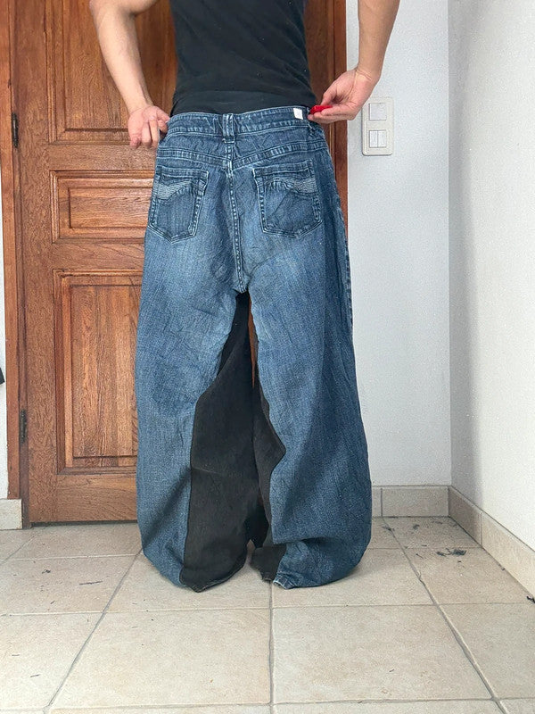 Pantalon baggy jean large Japanese balloon streetwear JNCO y2k vintage hip-hop taille 3XL n•291