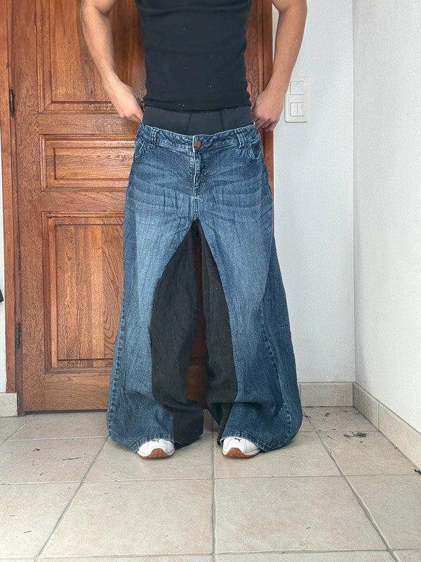 Pantalon baggy jean large Japanese balloon streetwear JNCO y2k vintage hip-hop taille 3XL n•291