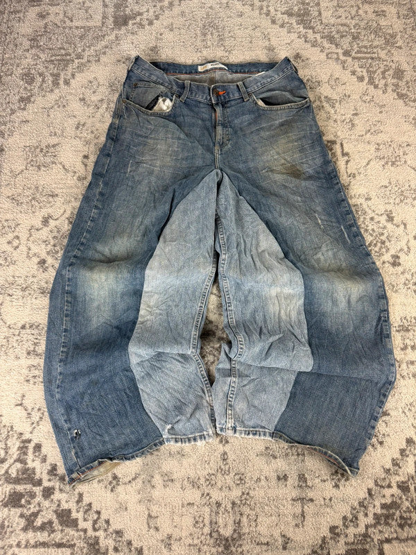 Pantalon baggy jean large Japanese balloon streetwear JNCO y2k vintage hip-hop taille 34US n•294