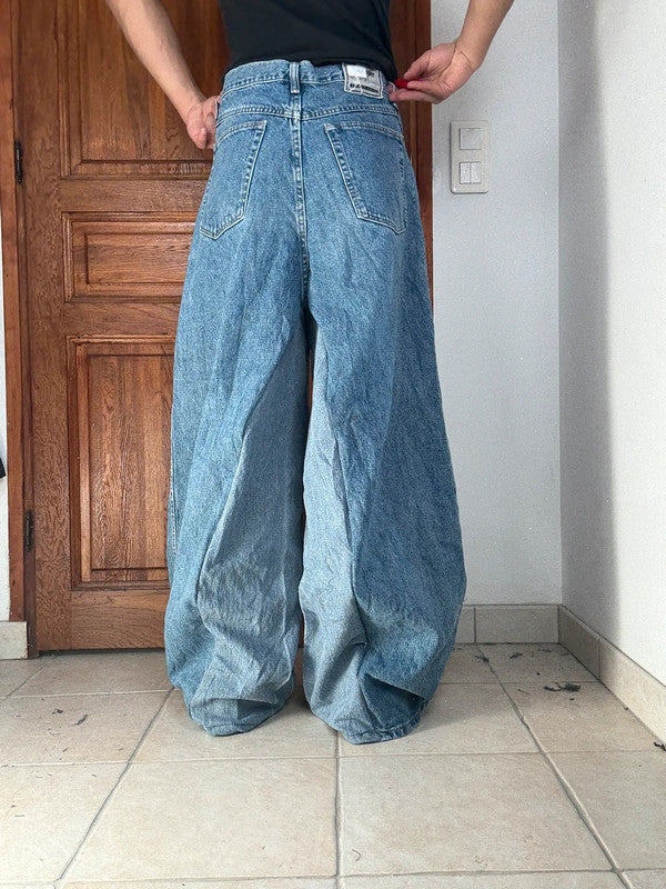 Pantalon baggy jean large Japanese balloon streetwear JNCO y2k vintage hip-hop taille S n•297