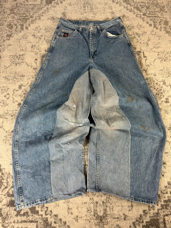 Pantalon baggy jean large Japanese balloon streetwear JNCO y2k vintage hip-hop taille S n•297