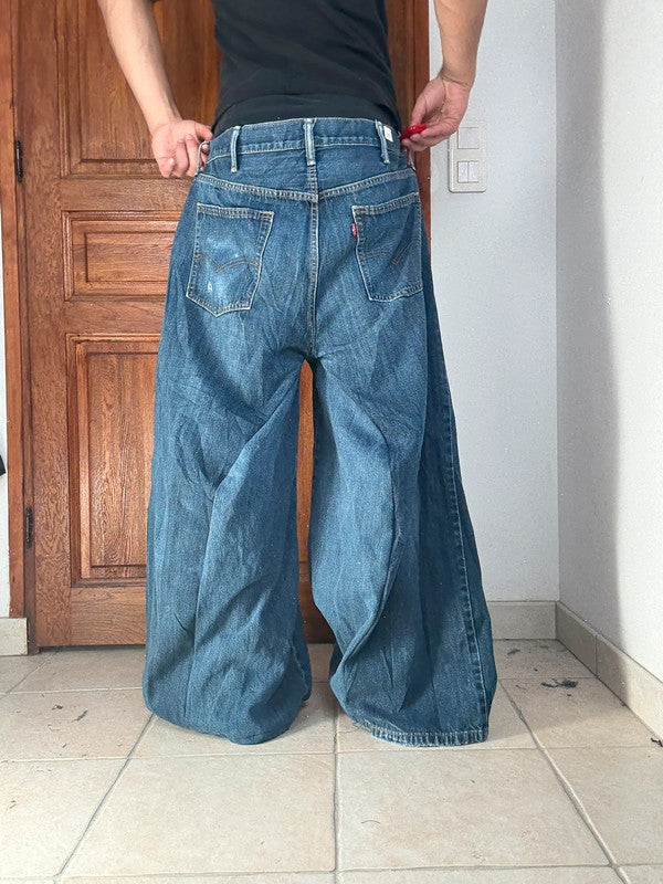 Pantalon baggy jean large Japanese balloon streetwear JNCO y2k vintage hip-hop taille 38US n•297