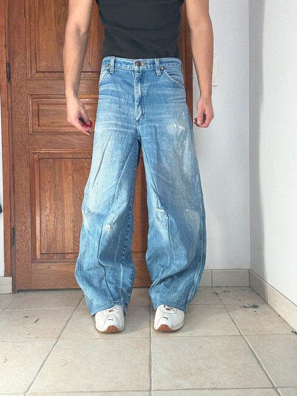 Pantalon baggy jean large Japanese balloon streetwear JNCO y2k vintage hip-hop taille S n•299