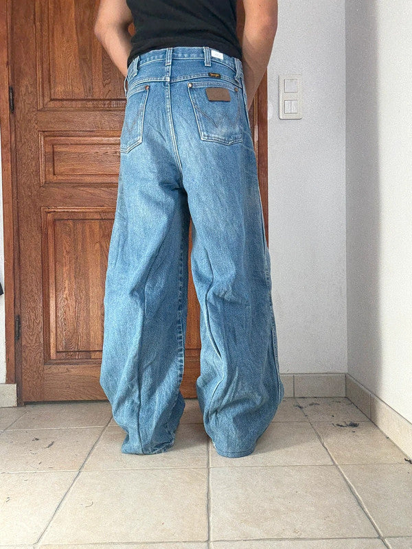 Pantalon baggy jean large Japanese balloon streetwear JNCO y2k vintage hip-hop taille S n•299