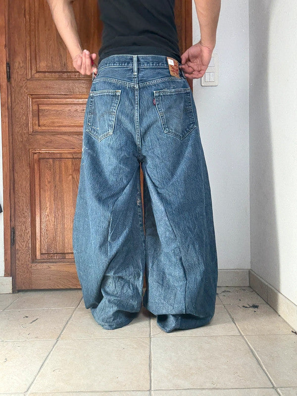 Pantalon baggy jean large Japanese balloon streetwear JNCO y2k vintage hip-hop taille 36US n•300
