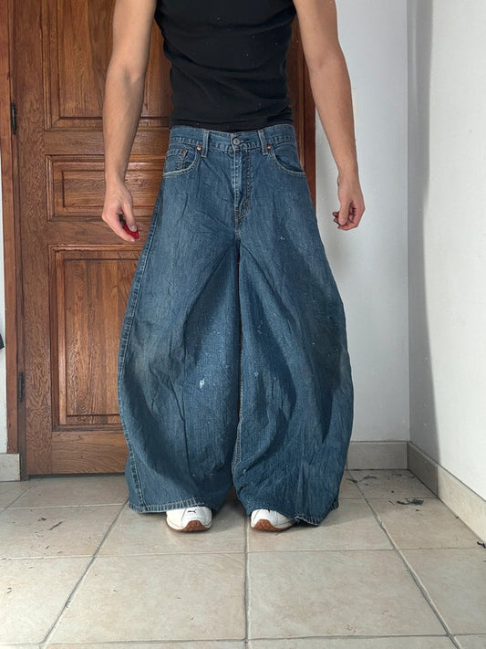 Pantalon baggy jean large Japanese balloon streetwear JNCO y2k vintage hip-hop taille 32US n•303