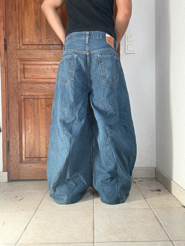 Pantalon baggy jean large Japanese balloon streetwear JNCO y2k vintage hip-hop taille 32US n•303