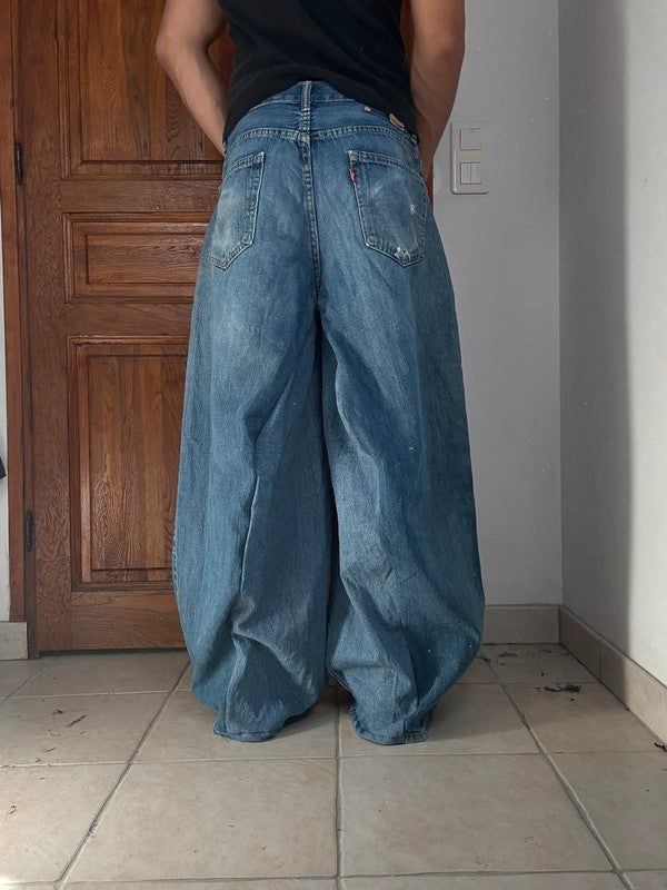 Pantalon baggy jean large Japanese balloon streetwear JNCO y2k vintage hip-hop taille 32US n•304