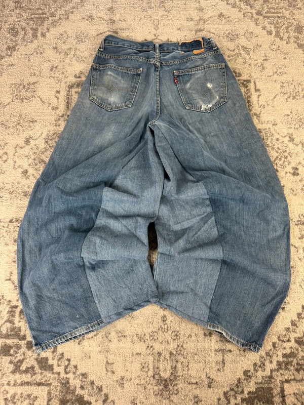 Pantalon baggy jean large Japanese balloon streetwear JNCO y2k vintage hip-hop taille 32US n•304