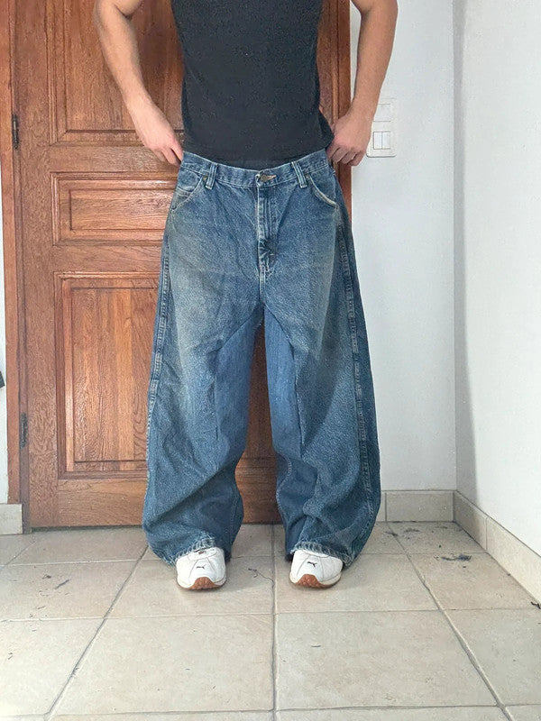 Pantalon baggy jean large Japanese balloon streetwear JNCO y2k vintage hip-hop taille 38US n•305