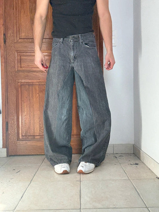 Pantalon baggy jean large Japanese balloon streetwear JNCO y2k vintage hip-hop taille 31US n•307