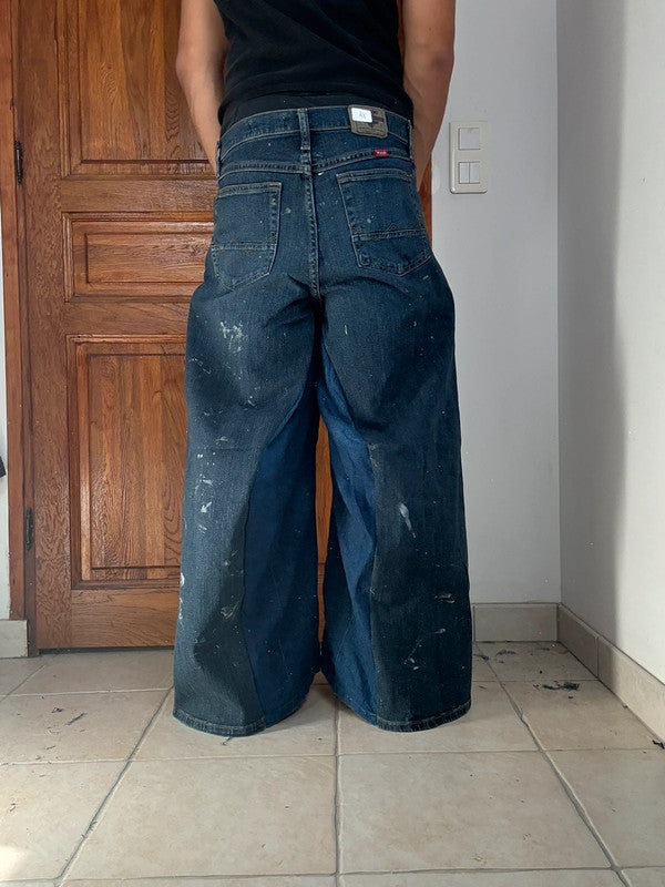 Pantalon baggy jean large Japanese balloon streetwear JNCO y2k vintage hip-hop taille 31US n•308